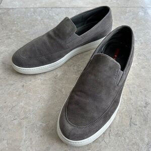 Prada Men's Suede Slip On Sneaker Gray 12 US